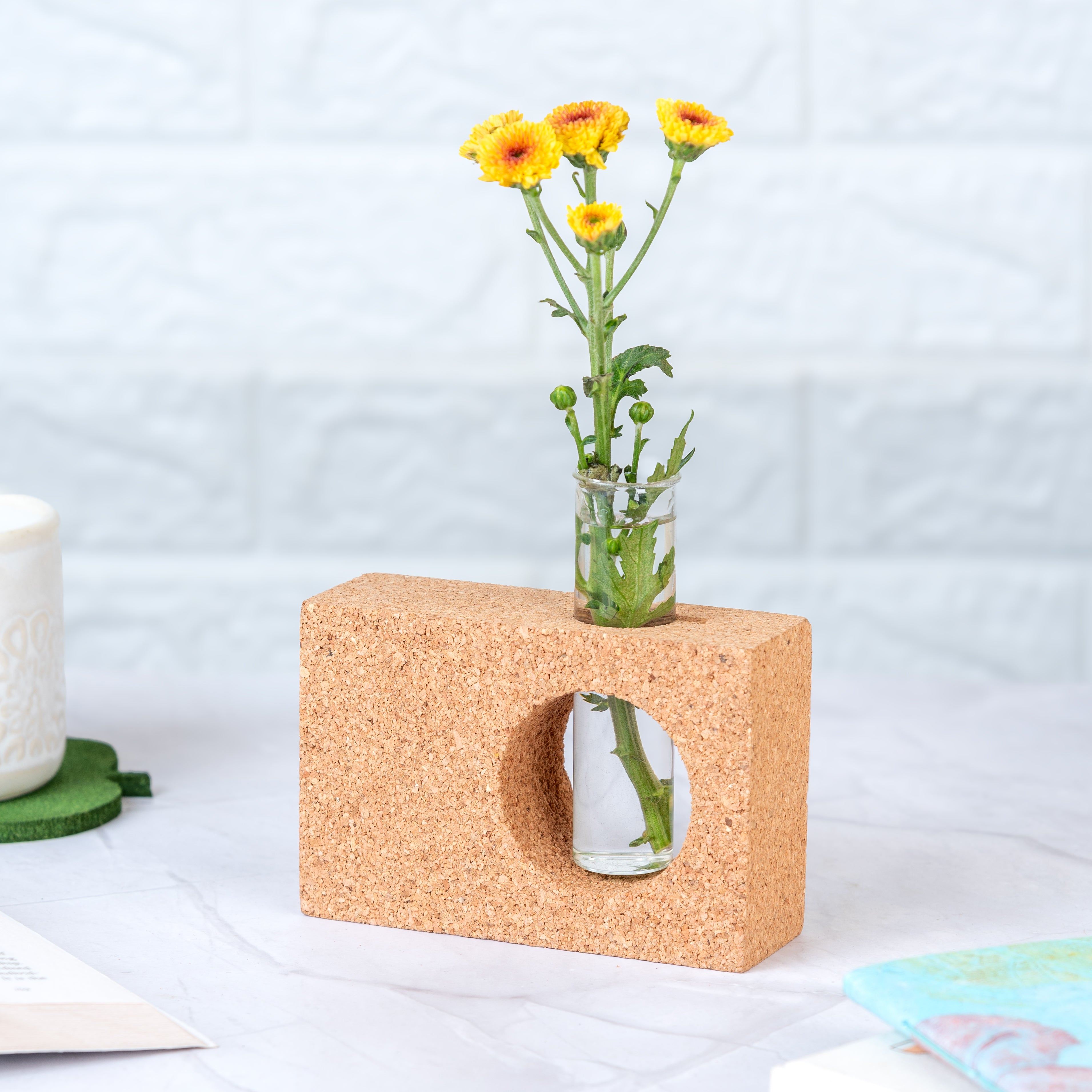 'Minimal' Cork Table Test Tube Planter/Vase