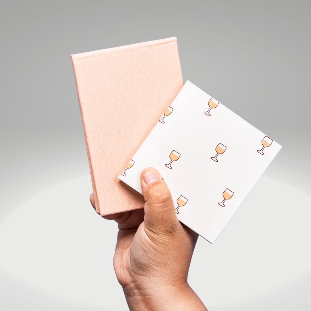 Small Blush Notepad & Small Wine Glass Pocket Diary- Combo