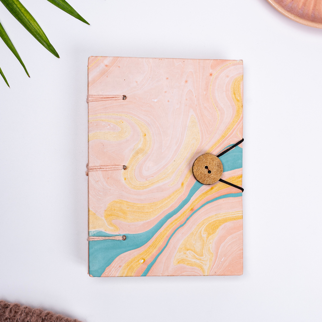 Artmansha Blush Marble 'Button' Diary