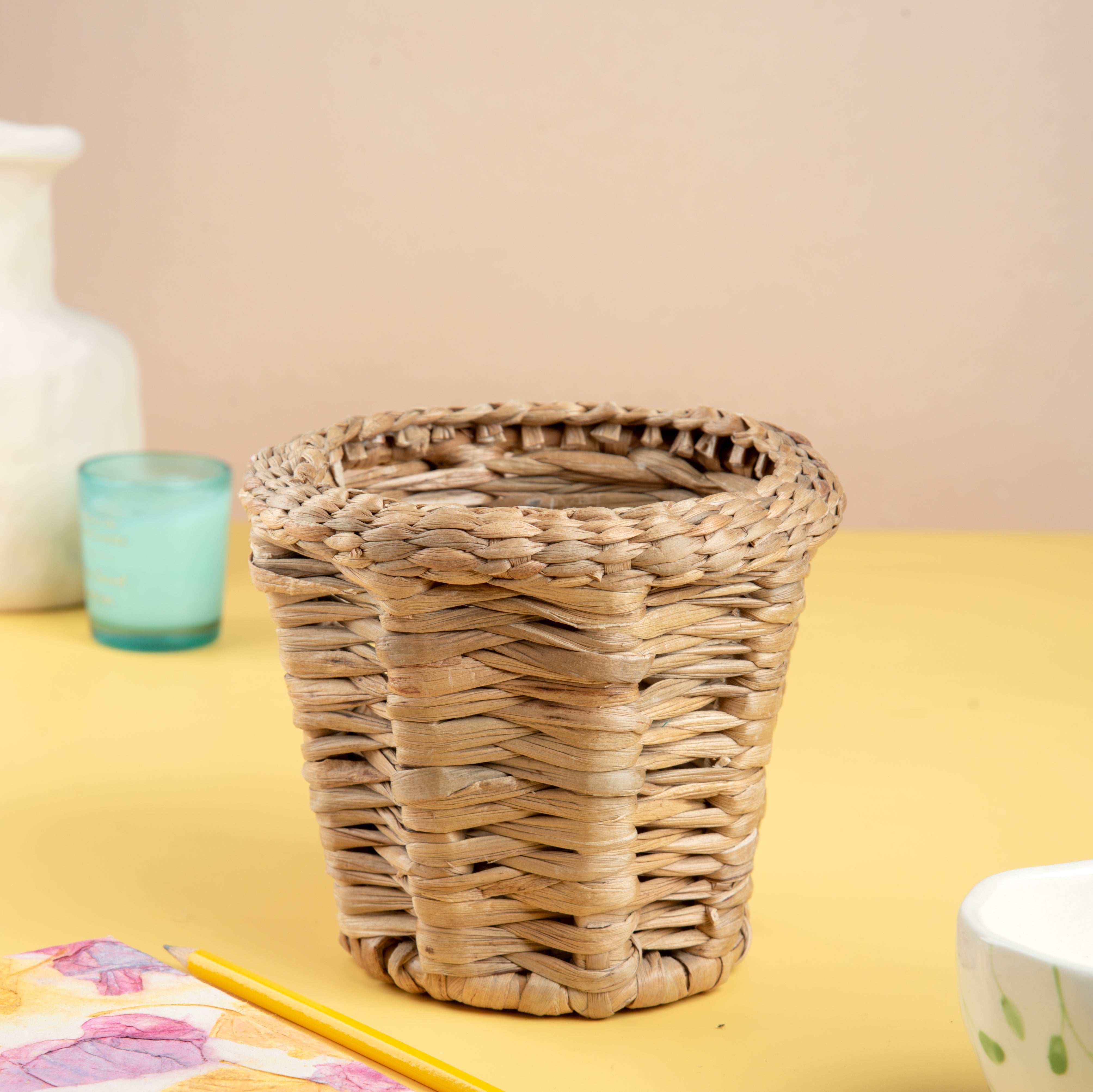 Natural Water Hyacinth Handcrafted Plant Basket