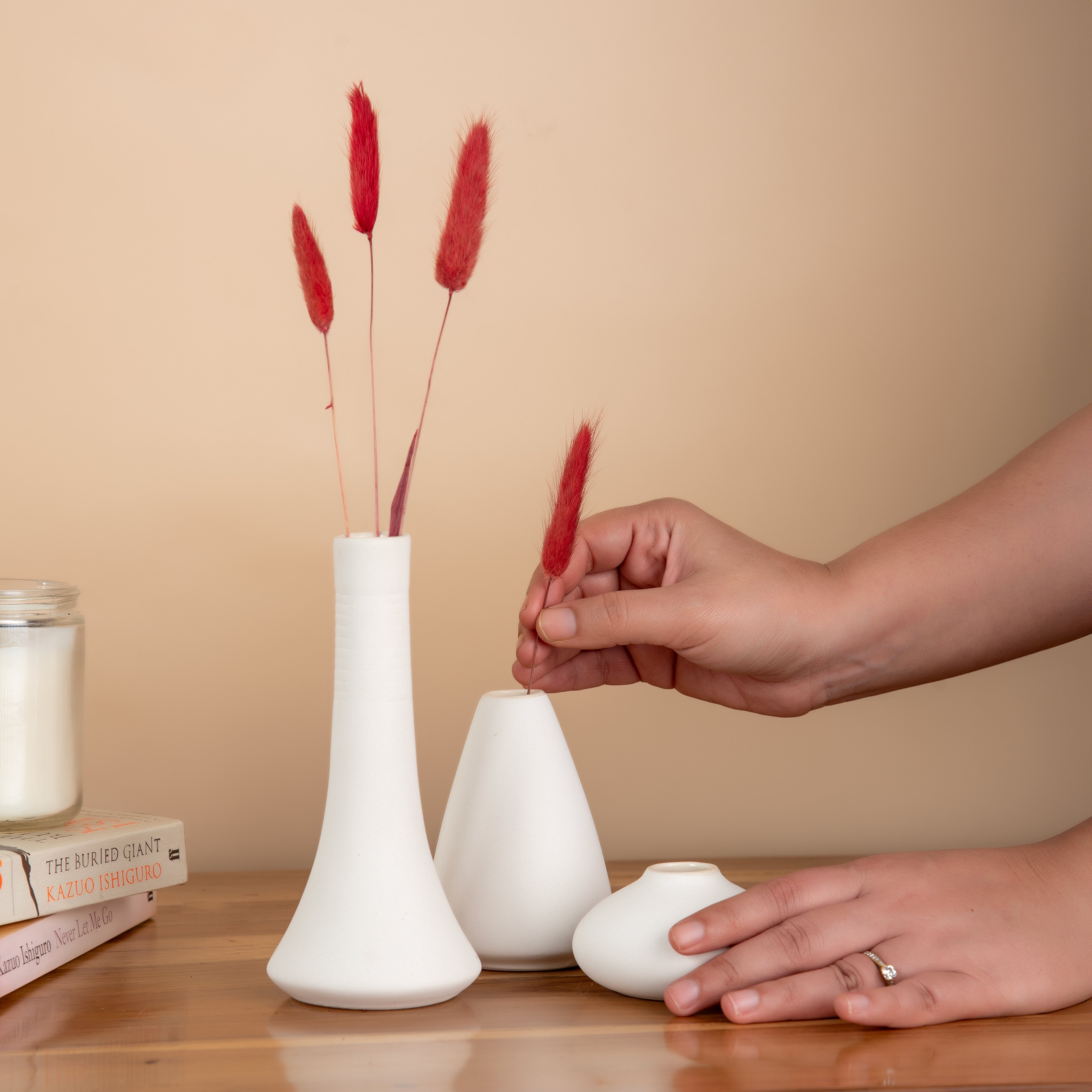 'Minimalist'  Set of 3 Ceramic Mini Vases