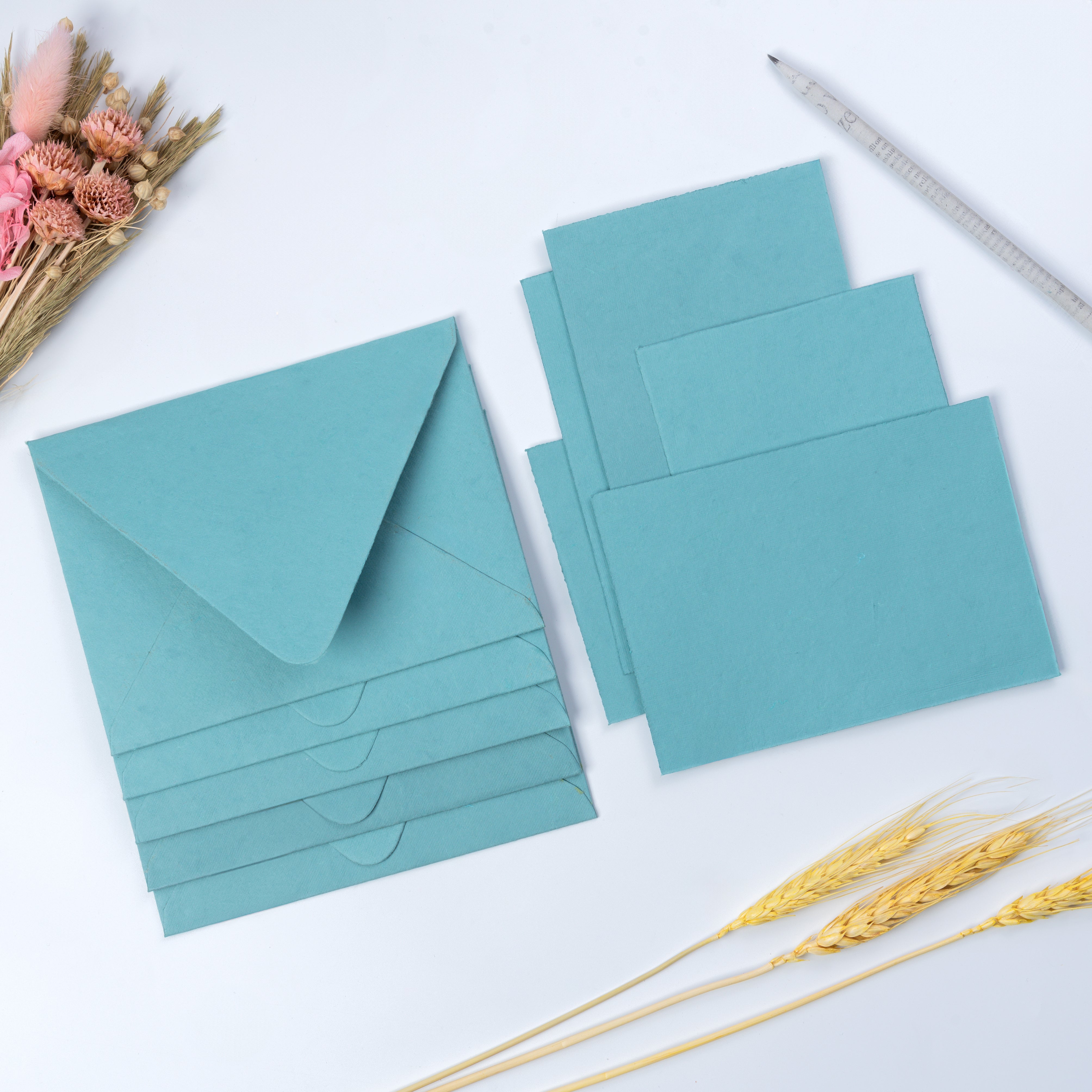 'Serenity Sky' Set of 10 Handmade Notecards with Envelopes