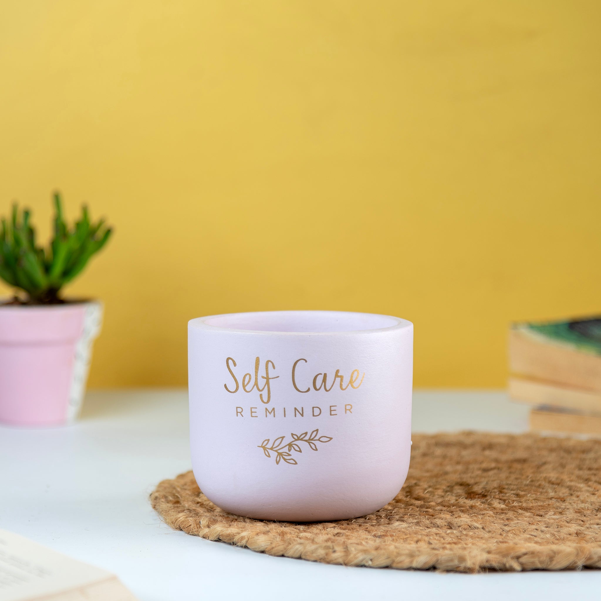 Artmansha 'Self Care Reminder' Terracotta Planter