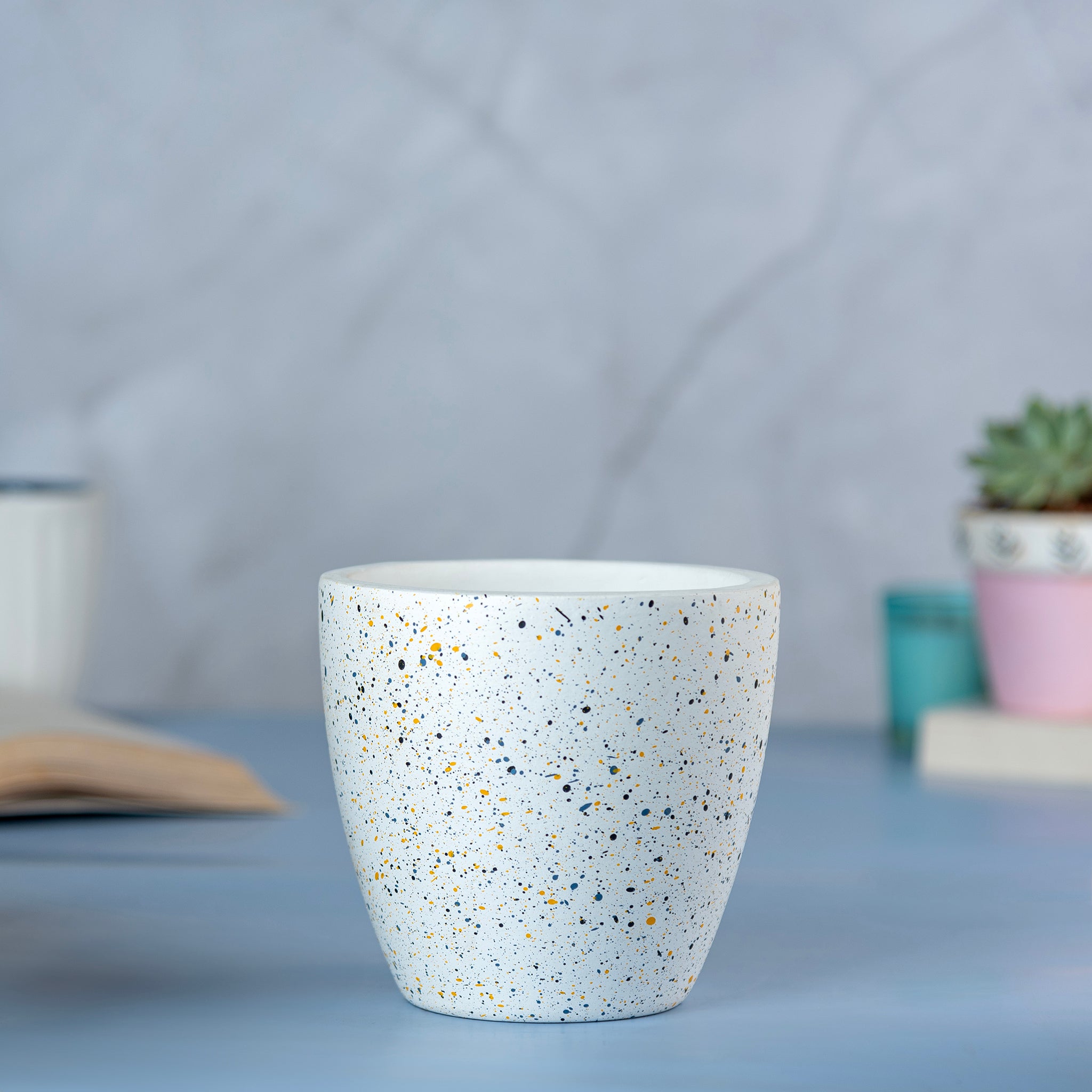 'Galaxy' White Terracotta Planter