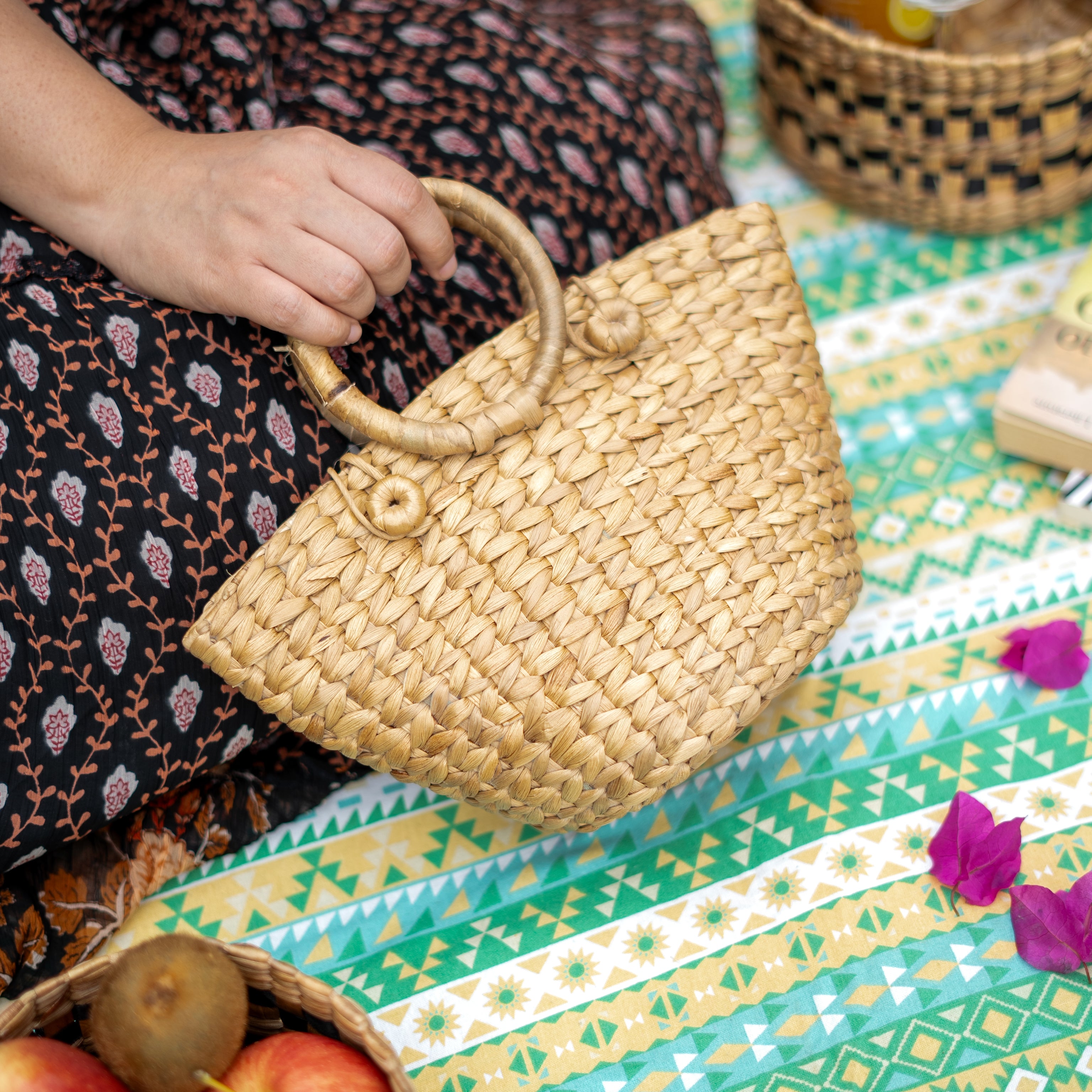 Natural Water Hyacinth Handcrafted Mini Tote