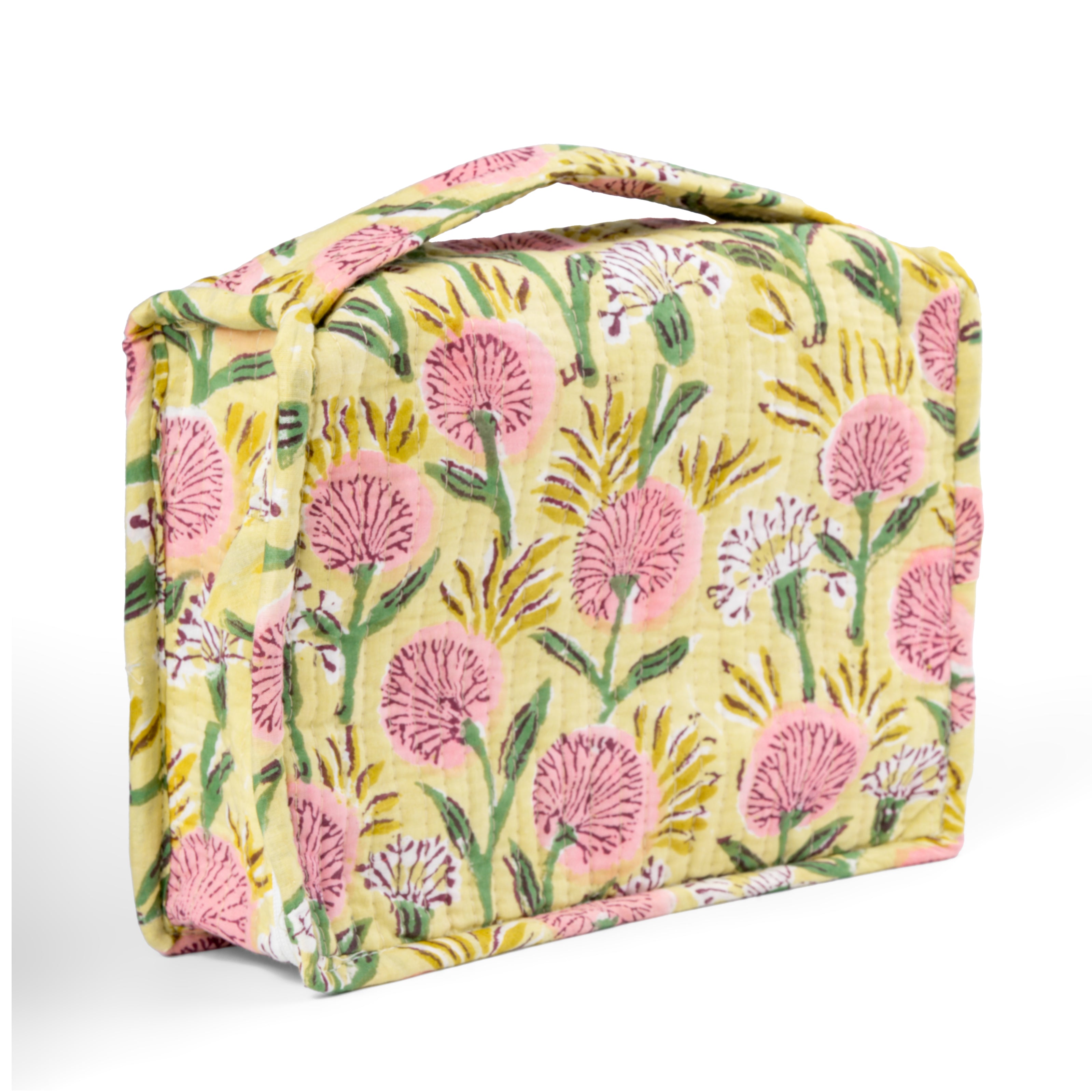 'Blossom Delight' Block Printed Jewellery & Travel Organizer