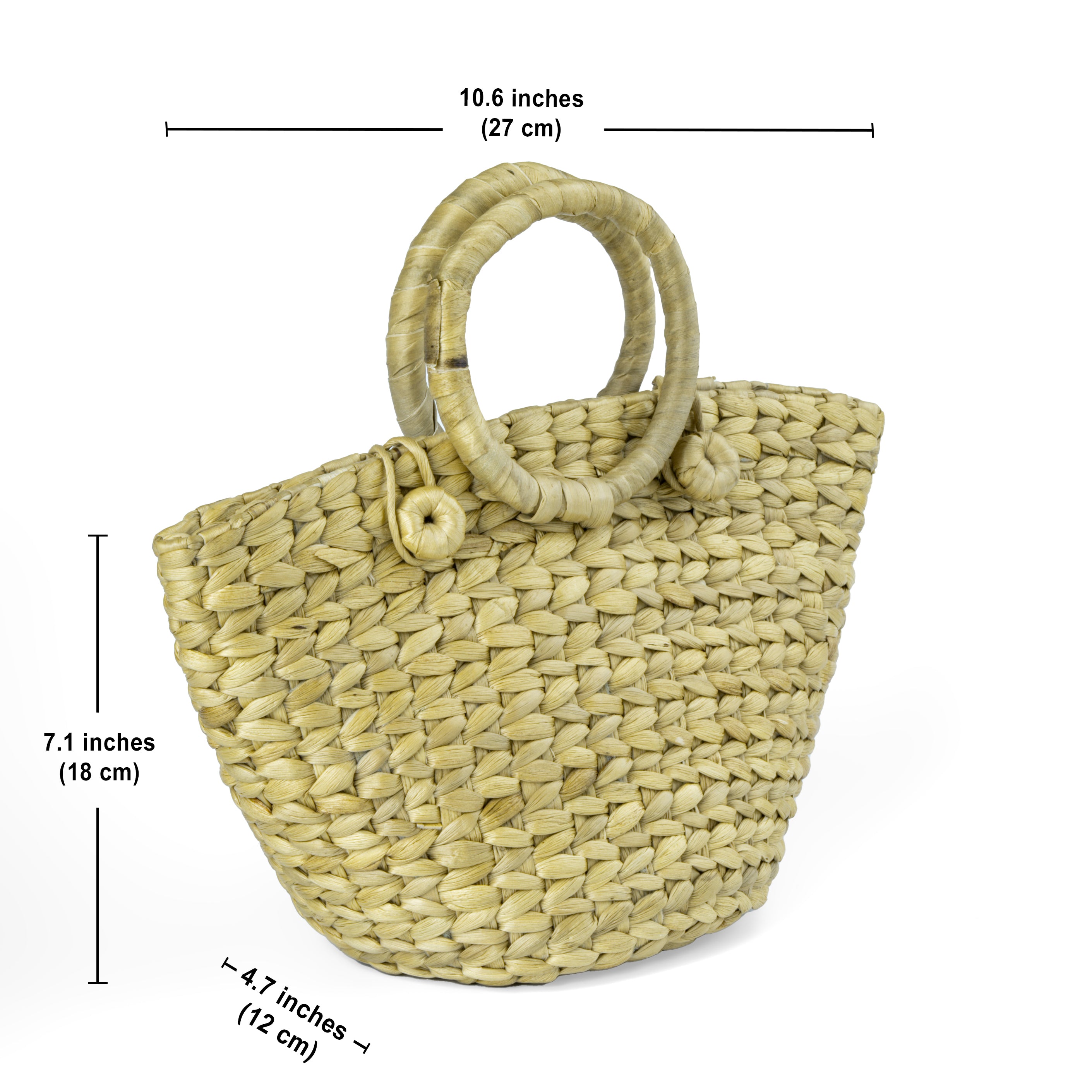 Natural Water Hyacinth Handcrafted Mini Tote