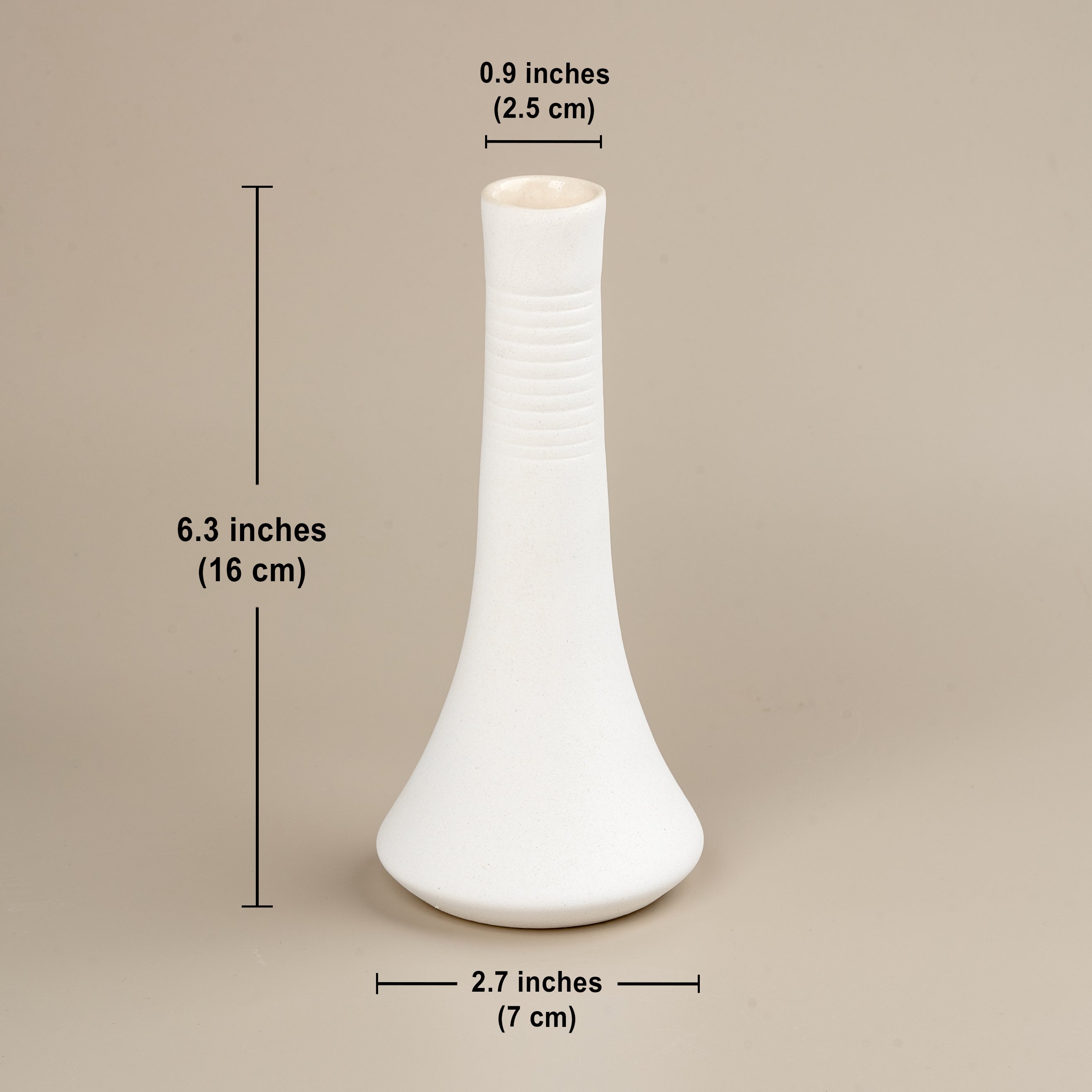 Harmony in Shapes - Set of 6 White Ceramic Mini Vases