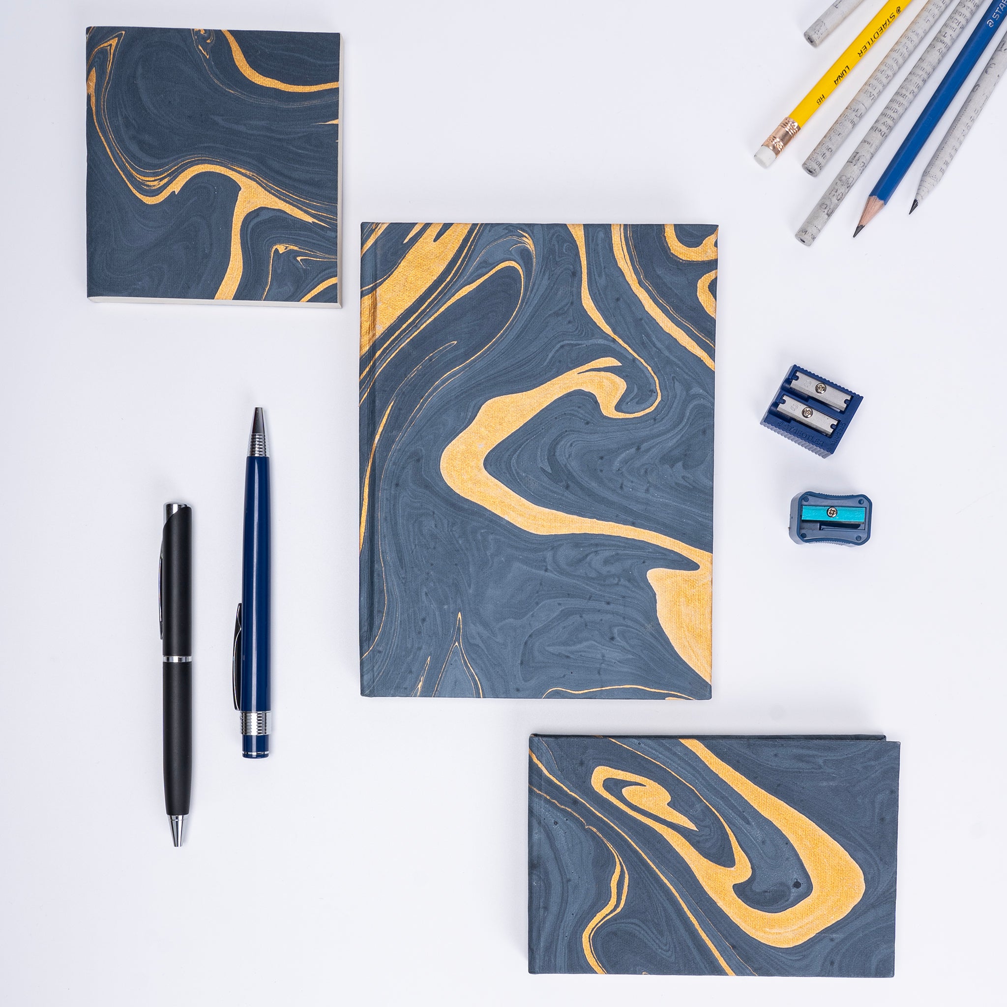 Combo of 3 - Blue Marble A5 Hardbound Diary + Small Blue Marble Notepad + Small Blue Marble Pocket Diary