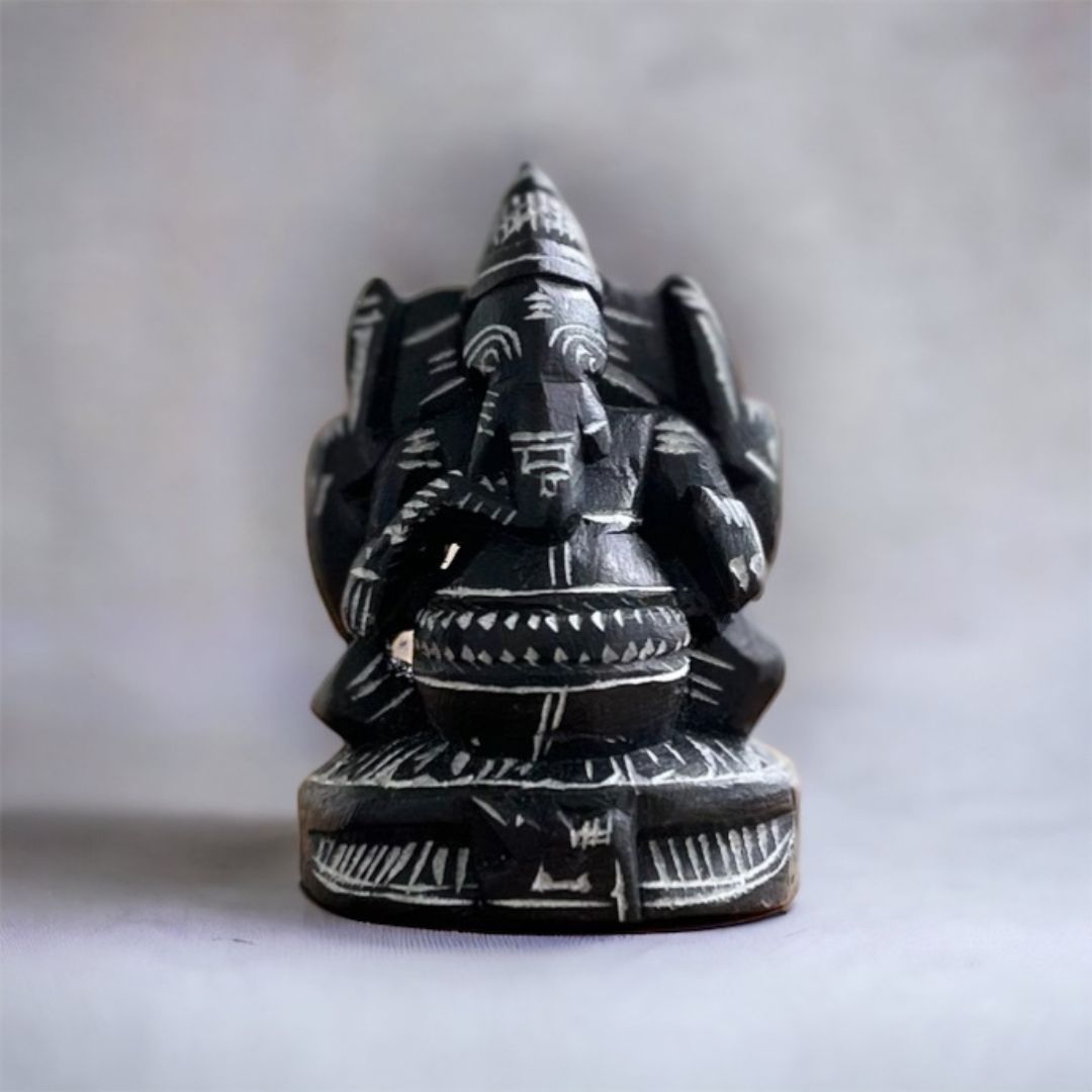 Stone Carved Lord Ganesha Idol - Small