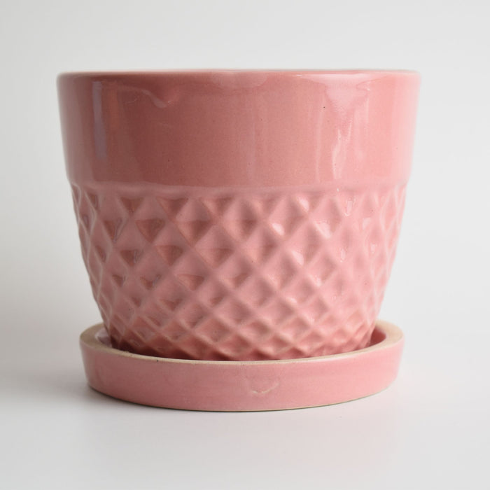 Azalea Ceramic Planter with Plate
